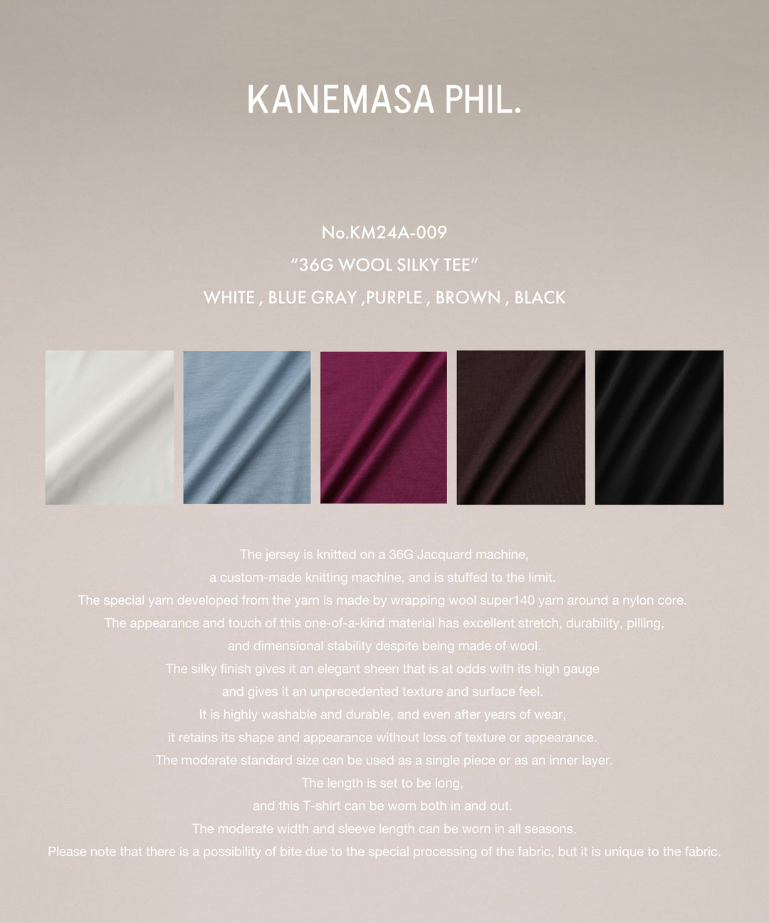 【KANEMASA PHIL.】カネマサフィル36G WOOL SILKY TEEのBROWNの公式通販サイトsession福岡セレクトショップ