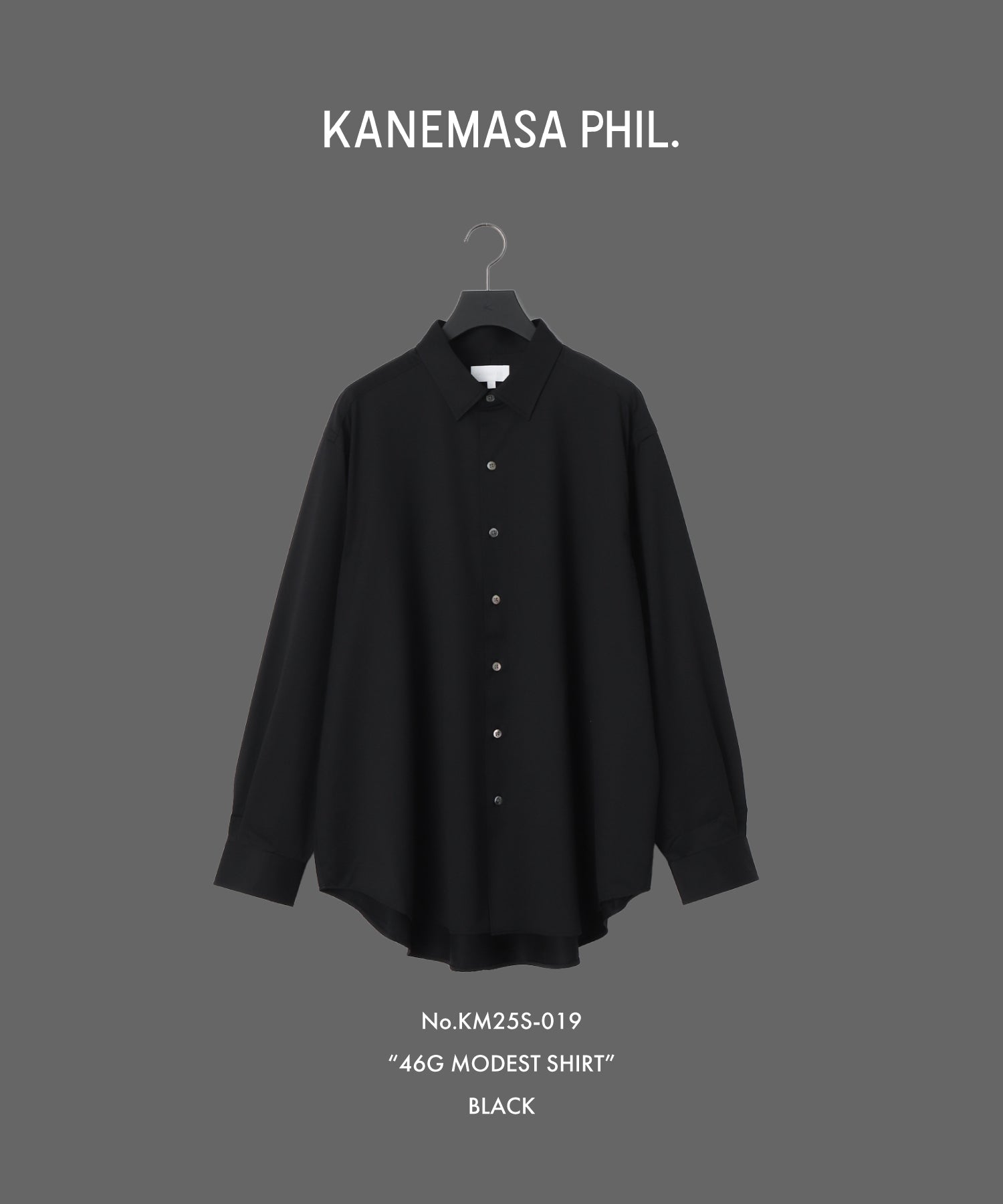 【KANEMASA PHIL.】カネマサフィルの46G MODEST L/S SHIRT - BLACKの公式通販サイトsession福岡セレクトショップ