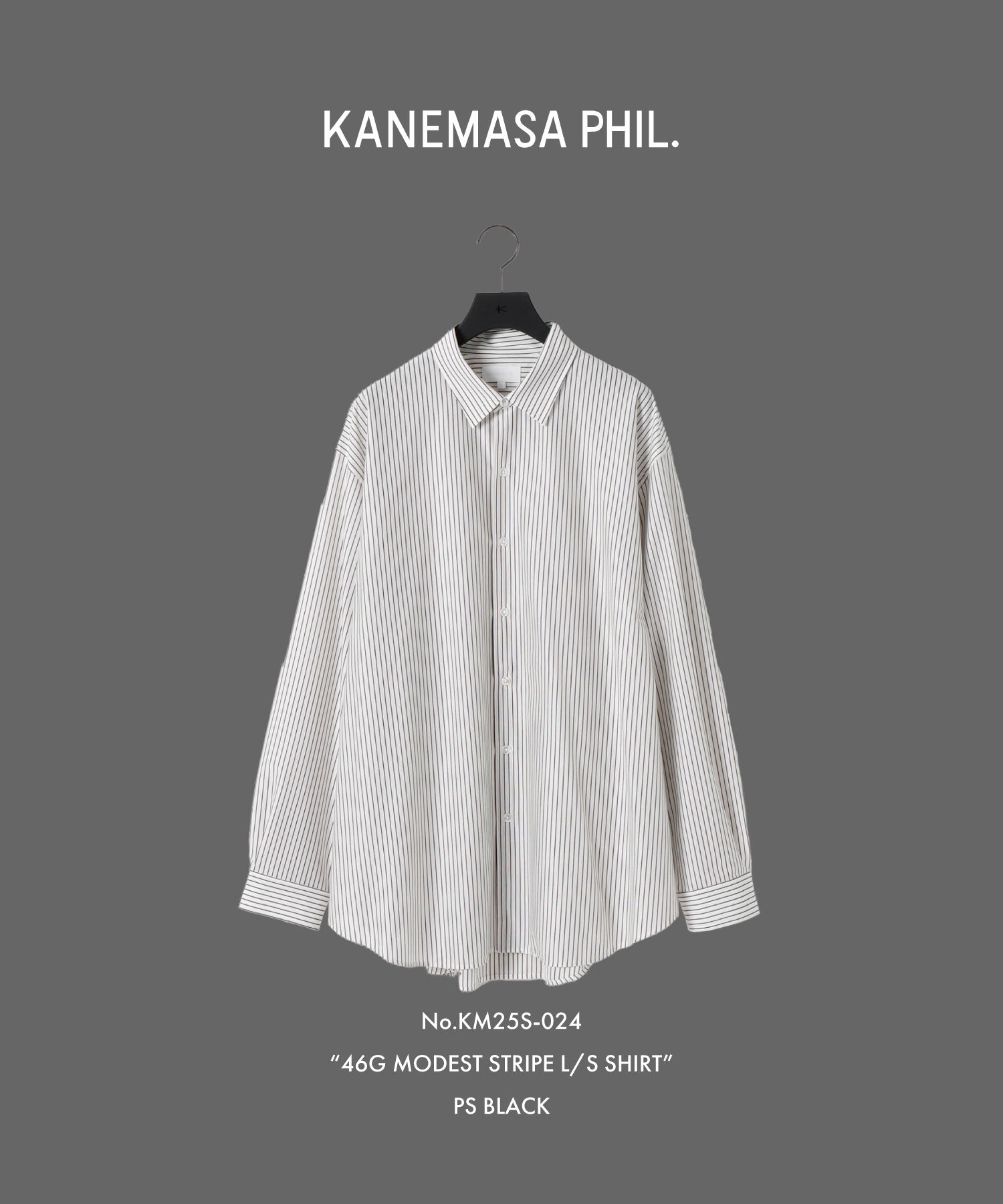 KANEMASA PHIL. カネマサフィルの46G MODEST STRIPE L/S SHIRT PS BLACKの公式通販サイトsession福岡セレクトショップ