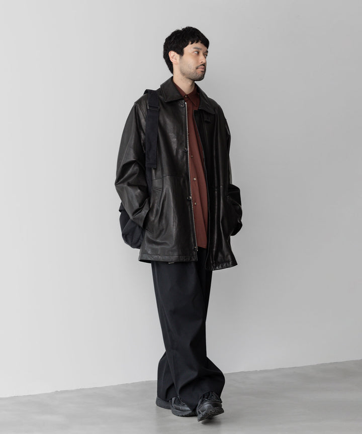 stein(シュタイン)の23AWコレクションLEATHER ZIP JACKETのBLACK 公式通販session福岡セレクトショップ