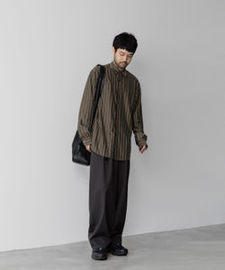 KANEMASA PHIL. カネマサフィルの46G MODEST STRIPE SHIRT - CHARCOAL BEIGEの公式通販サイトsession福岡セレクトショップ