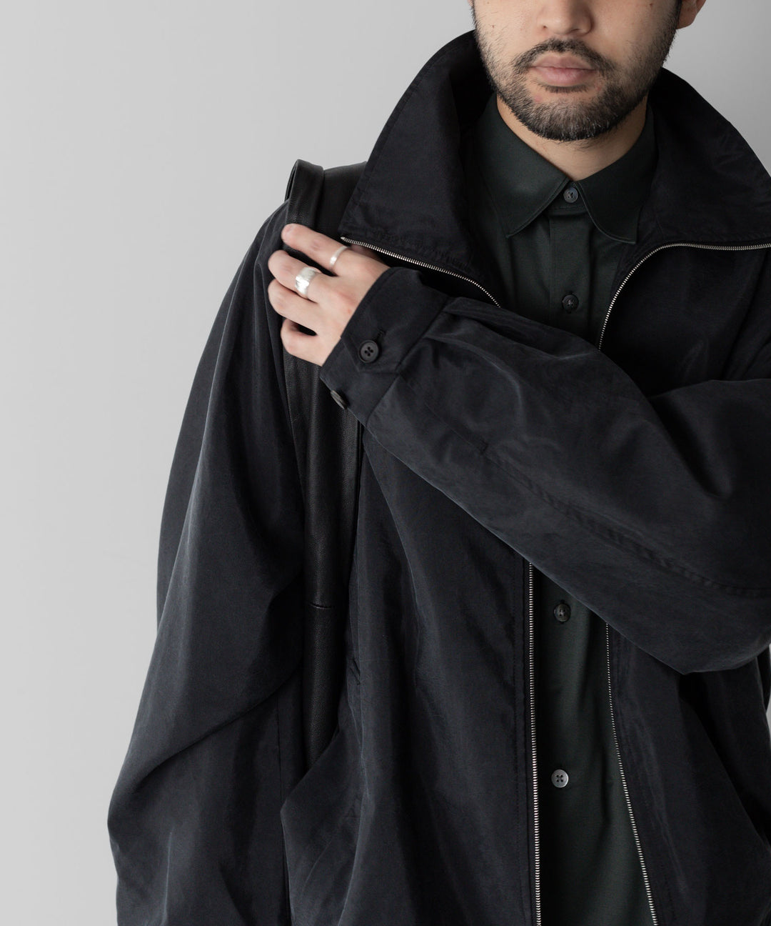 ssstein(シュタイン)の24AWコレクション SILK NYLON ZIP UP BLOUSON - BLACK 公式通販サイトsession福岡セレクトショップ