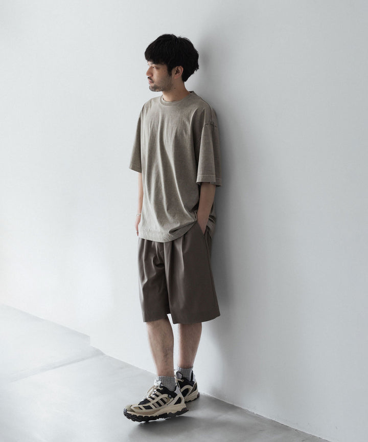 【ssstein】 WIDE EASY SHORT TROUSERS(2/90 WOOL GABARDINE) - TAUPE BEIGE