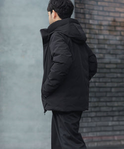 ATTACHMENT /アタッチメント】3LAYER LIGHT TAFFETA HOODED DOWN
