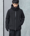 【 ATTACHMENT 】3LAYER LIGHT TAFFETA HOODED DOWN JACKET - BLACK