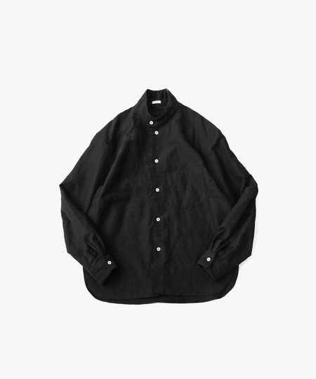【phebus】WOOL LINEN SHIRT - BLACK
