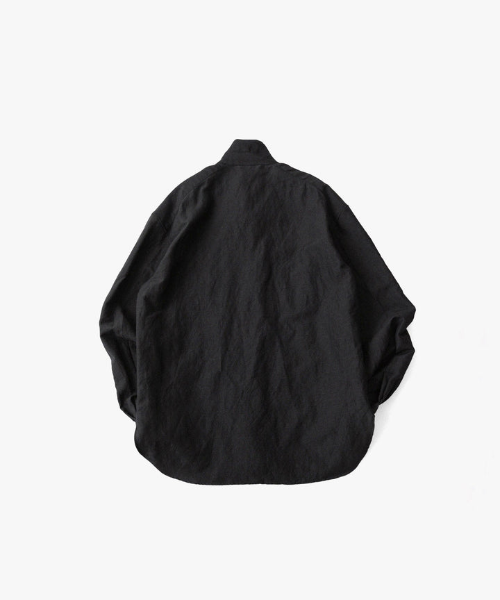 phebus- フィーバスのWOOL LINEN SHIRTのBLACK公式通販サイトsession福岡セレクトショップ