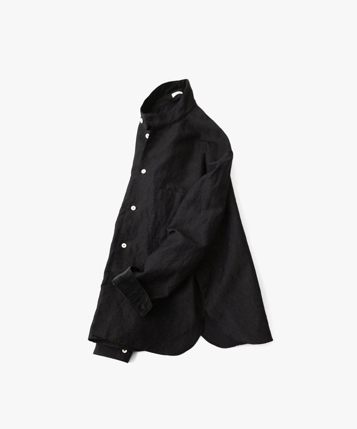 phebus- フィーバスのWOOL LINEN SHIRTのBLACK公式通販サイトsession福岡セレクトショップ