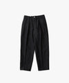 【phebus】WOOL LINEN WIDE TAPERED PANTS - BLACK