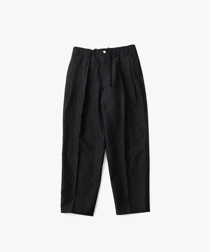 phebus- フィーバスのWOOL LINEN WIDE TAPERED PANTSのBLACK公式通販サイトsession福岡セレクトショップ