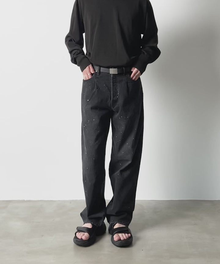 【ssstein】VINTAGE REPRODUCTION SPLASHED DENIM JEANS - BLACK