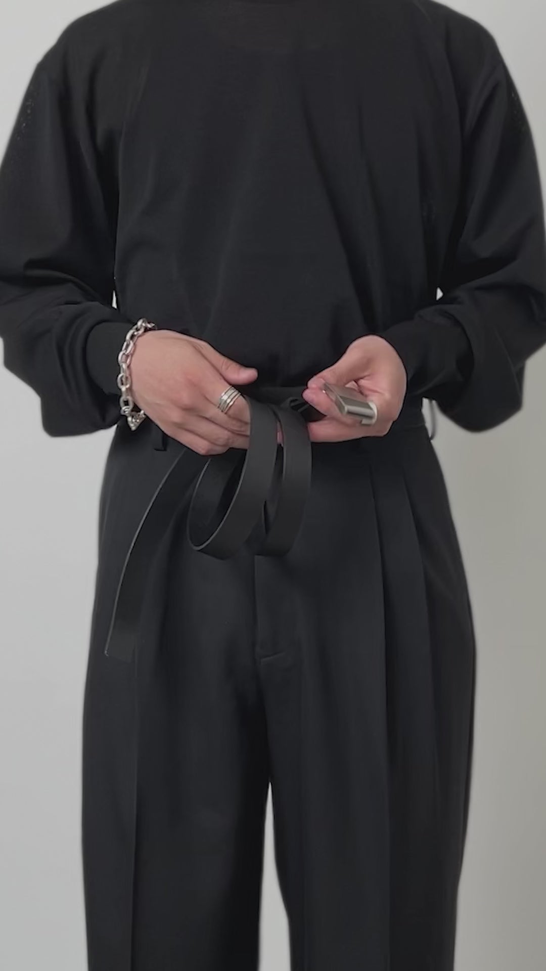 ssstein(シュタイン)の24AWコレクション LEATHER BELT (PLAIN BUCKLE) - BLACK 公式通販サイトsession福岡セレクトショップ