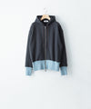 【REVERBERATE】TWO TONE HOODY - NAVY