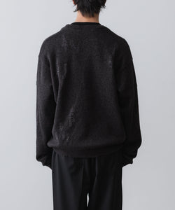 SUBLATIONS / サブレーションズ】ANIMAL JACQUARD V-NECK KNIT - BLACK