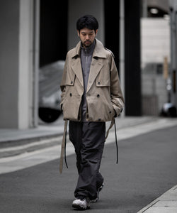 【ssstein】LAYERED SHORT TRENCH COAT - BEIGE