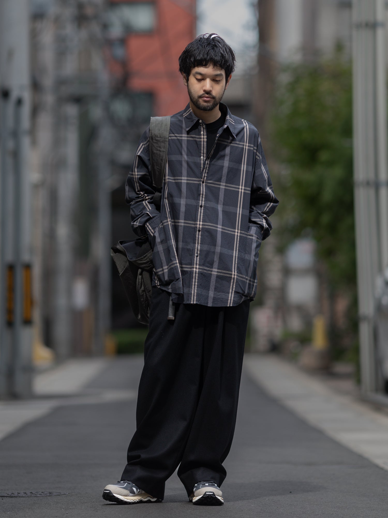 NEITHERS ネイダースのPHOTOGRAPHER L/S SHIRT - CHARCOAL GREY CHECKの公式通販サイトsession福岡セレクトショップ