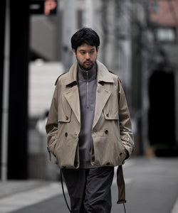 【ssstein】LAYERED SHORT TRENCH COAT - BEIGE