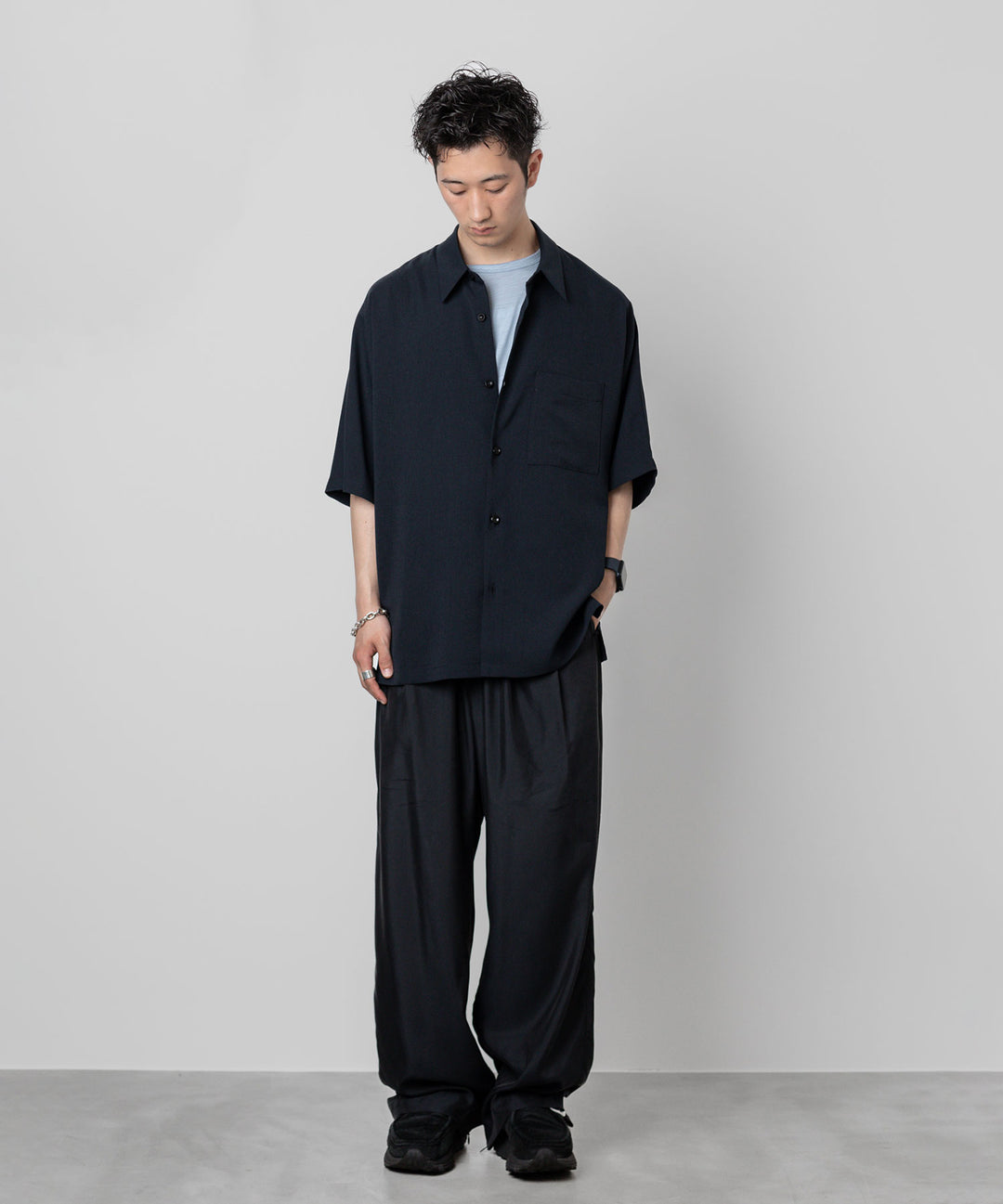 【KANEMASA PHIL.】カネマサフィル 36G WOOL SILKY TEEのBLUE GRAYの公式通販サイトsession福岡セレクトショップ