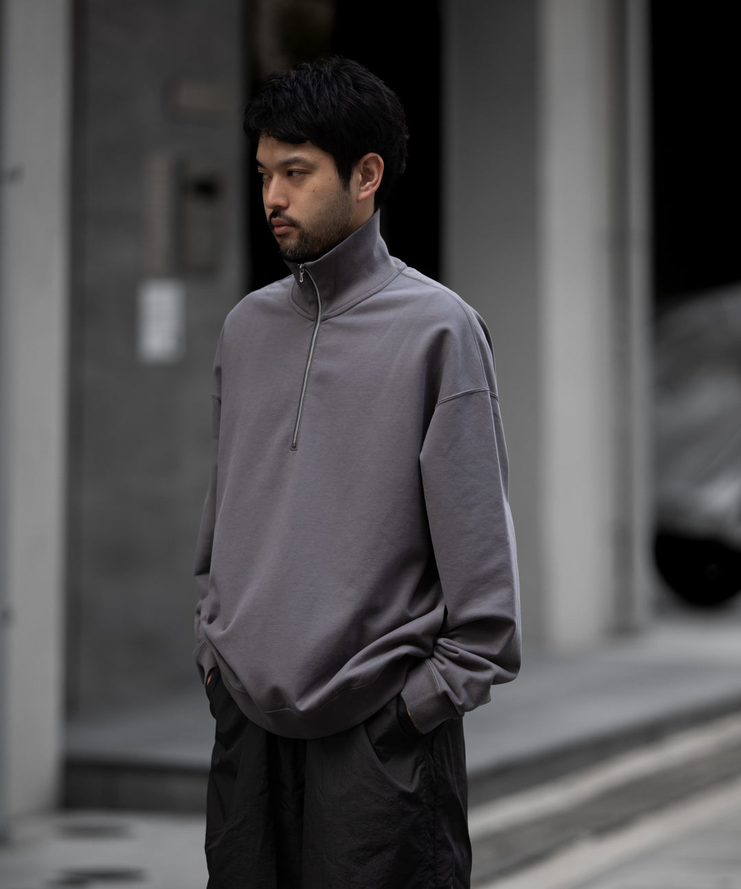 KANEMASA PHIL. カネマサフィルの36G SUPER FINE GAUGE HALF ZIP PULLOVER - CHARCOALの公式通販サイトsession福岡セレクトショップ