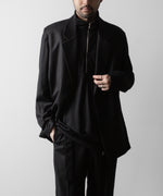 画像をギャラリービューアに読み込む, ATTACHMENT アタッチメントのWASHABLE WO/PE STRETCH SAXONY OVERSIZED LIGHT JACKET - BLACK 公式通販サイトsession福岡セレクトショップ
