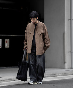 NEITHERS ネイダースのROASTER BAND COLLAR SHIRT JACKET - BROWNの公式通販サイトsession福岡セレクトショップ