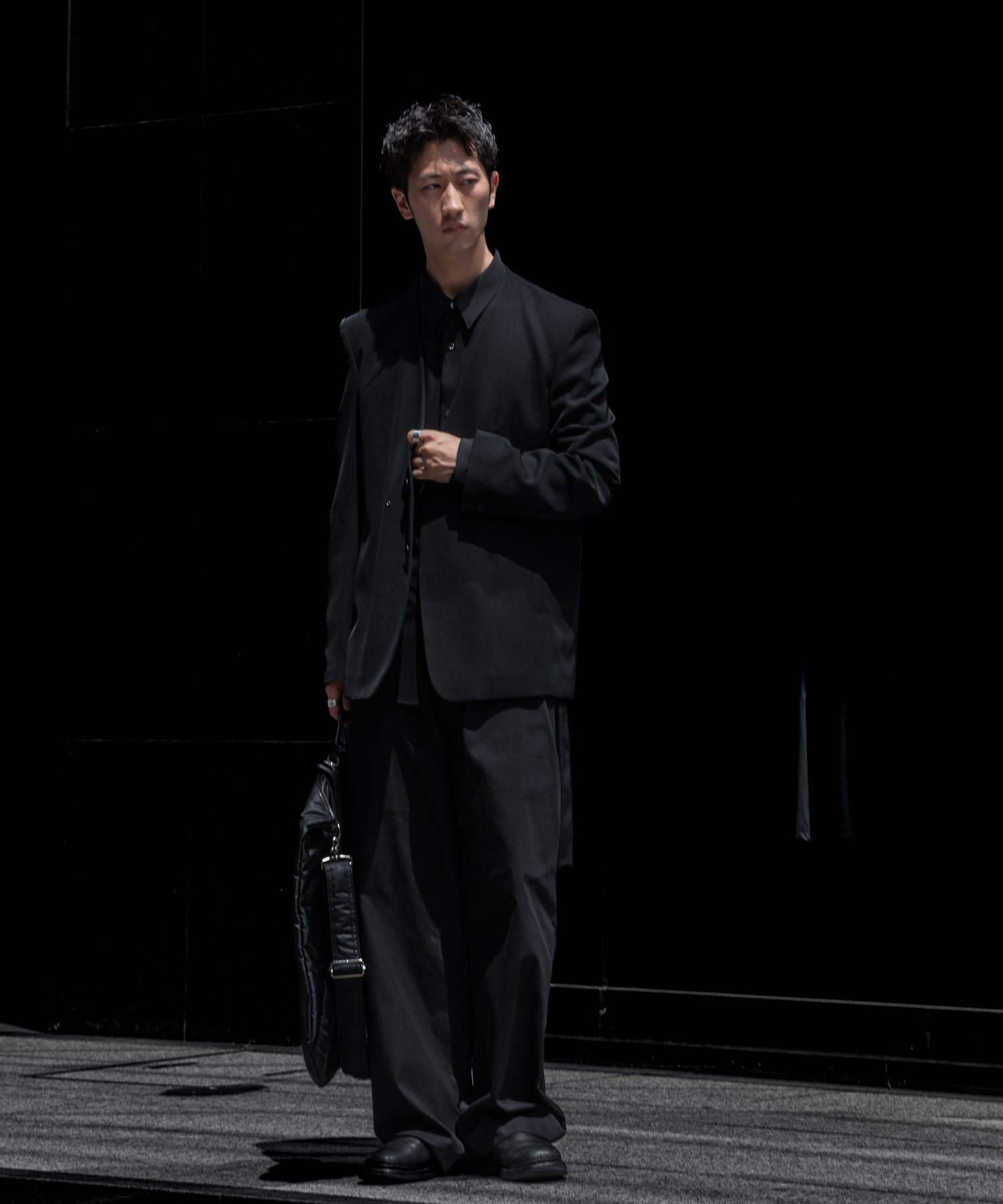 VEIN ヴェインのWO/VIS GABARDINE COLLARLESS JACKET - BLACKの公式通販サイトsession福岡セレクトショップ