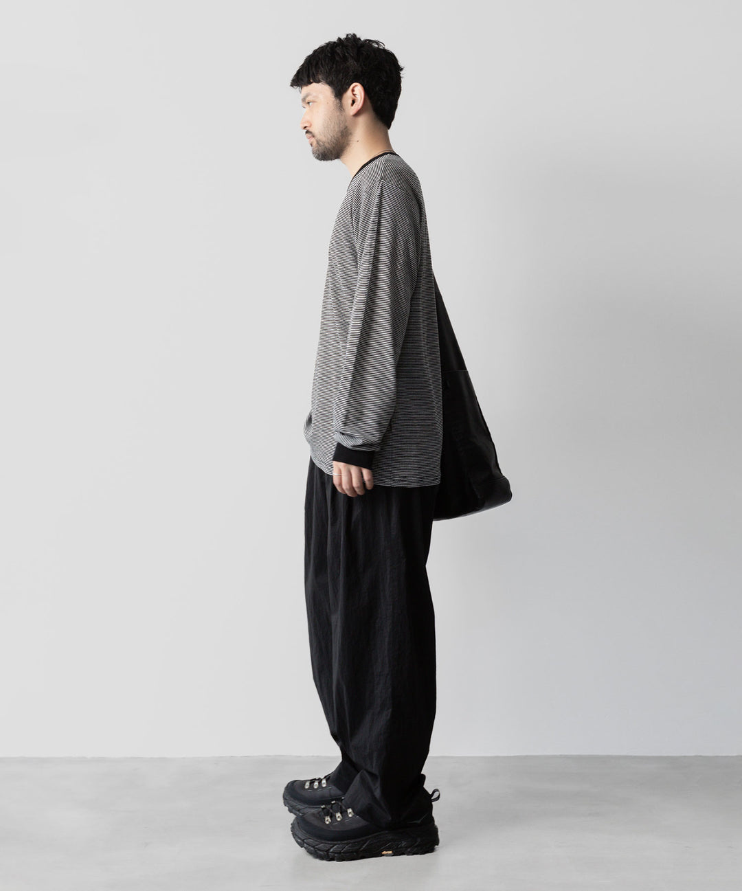 ssstein(シュタイン)の24AWコレクション STRIPED WOOL OVERSIZED LONG SLEEVE TEE - BLACK 公式通販サイトsession福岡セレクトショップ