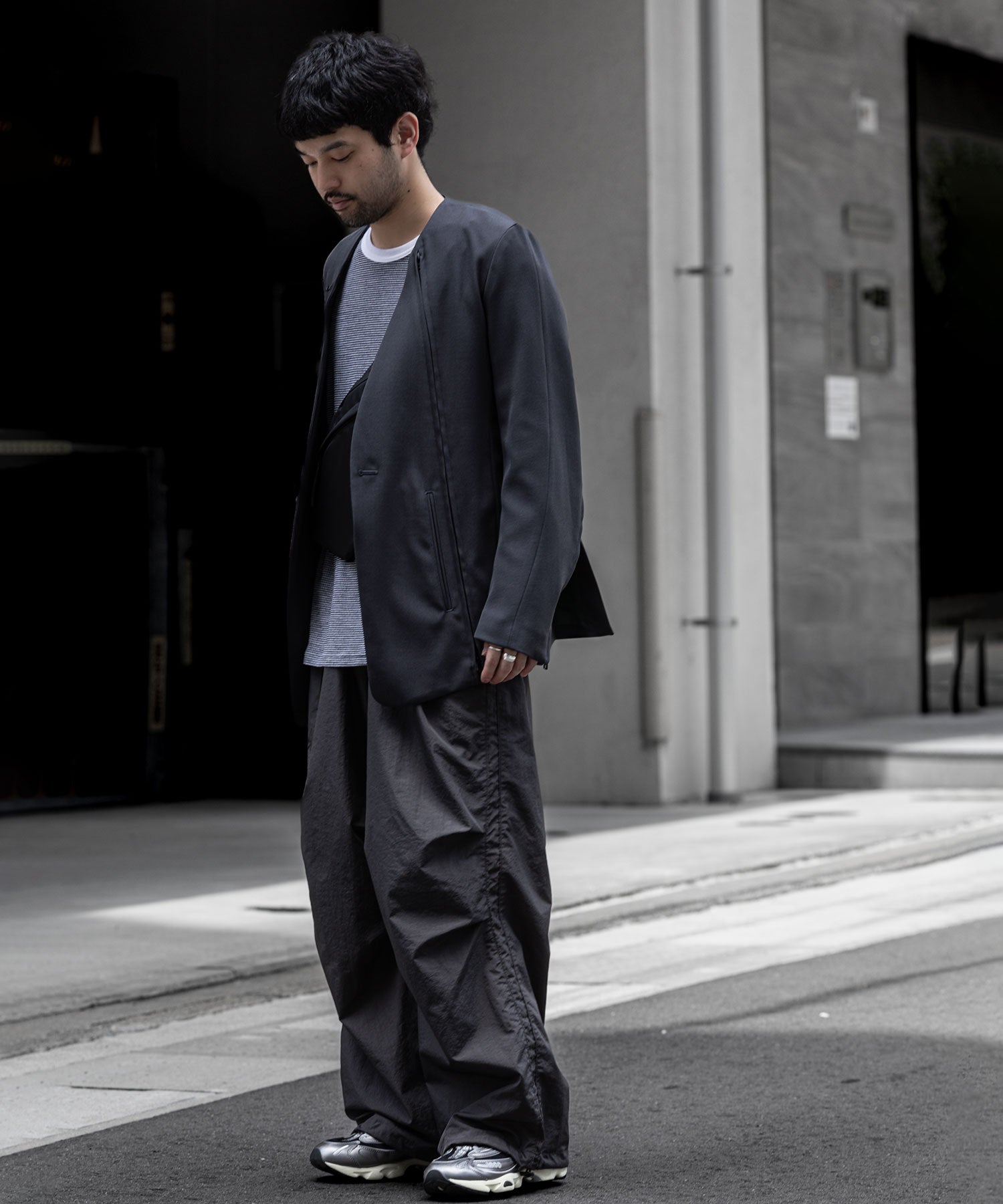 SUBLATIONS サブレーションズのHEAVY WOOL NO COLLAR PRISONER JACKET - SLATE GREYの公式通販サイトsession福岡セレクトショップ