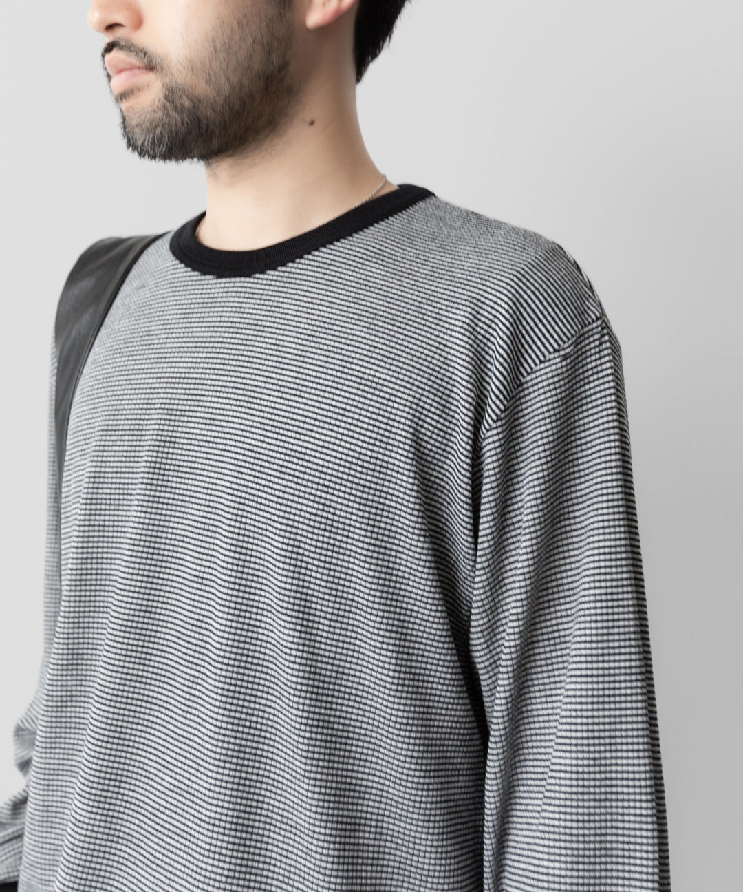 ssstein(シュタイン)の24AWコレクション STRIPED WOOL OVERSIZED LONG SLEEVE TEE - BLACK 公式通販サイトsession福岡セレクトショップ