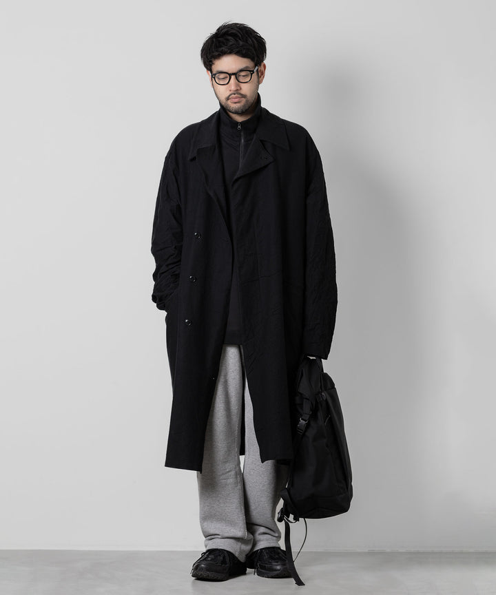 【KANEMASA PHIL.】CATCH WASHER TWILL STENCIL DOUBLE COAT - BLACK カネマサフィル sessionセッション福岡セレクトショップ 公式通販サイト