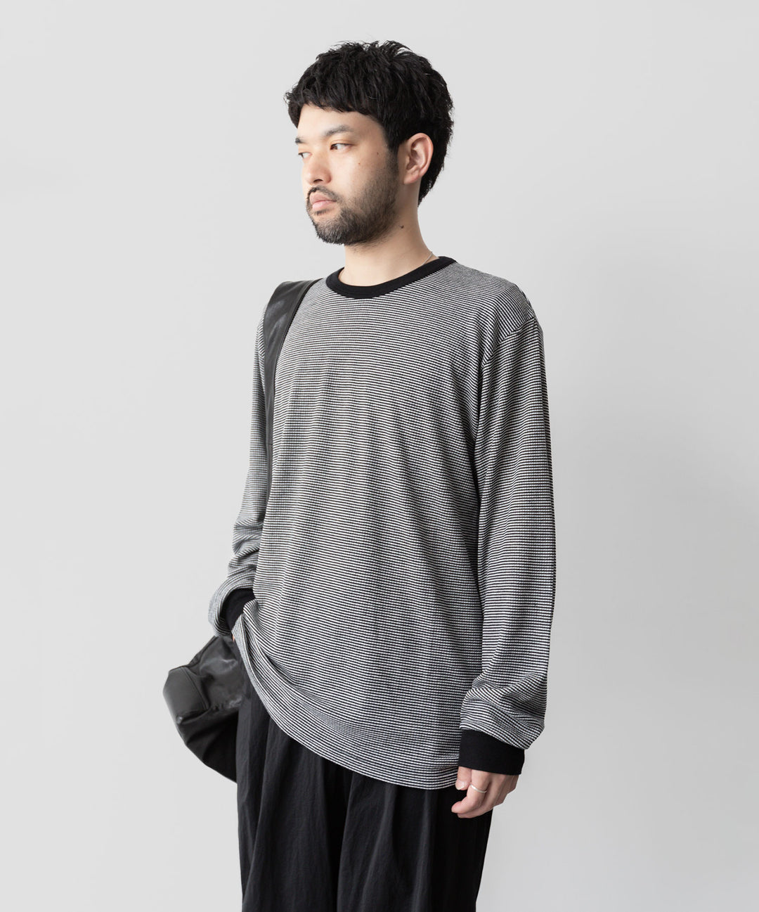 ssstein(シュタイン)の24AWコレクション STRIPED WOOL OVERSIZED LONG SLEEVE TEE - BLACK 公式通販サイトsession福岡セレクトショップ