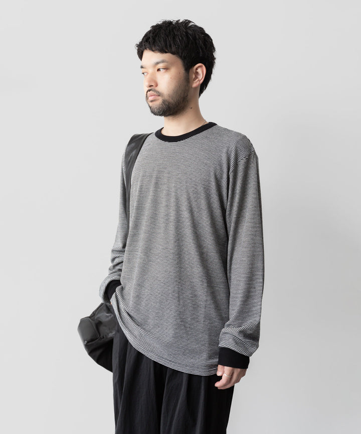 ssstein(シュタイン)の24AWコレクション STRIPED WOOL OVERSIZED LONG SLEEVE TEE - BLACK 公式通販サイトsession福岡セレクトショップ