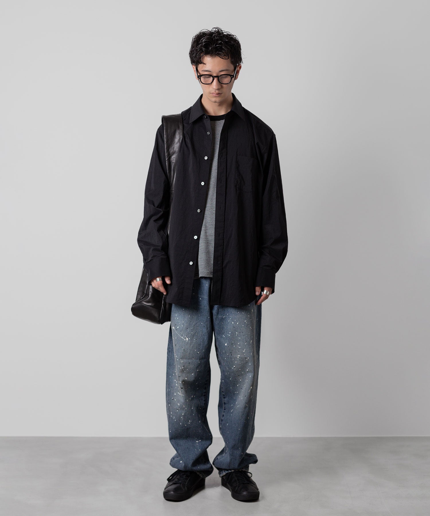 ssstein(シュタイン)の24AWコレクション WINDPROOF NYLON STANDARD SHIRT - BLACK 公式通販サイトsession福岡セレクトショップ