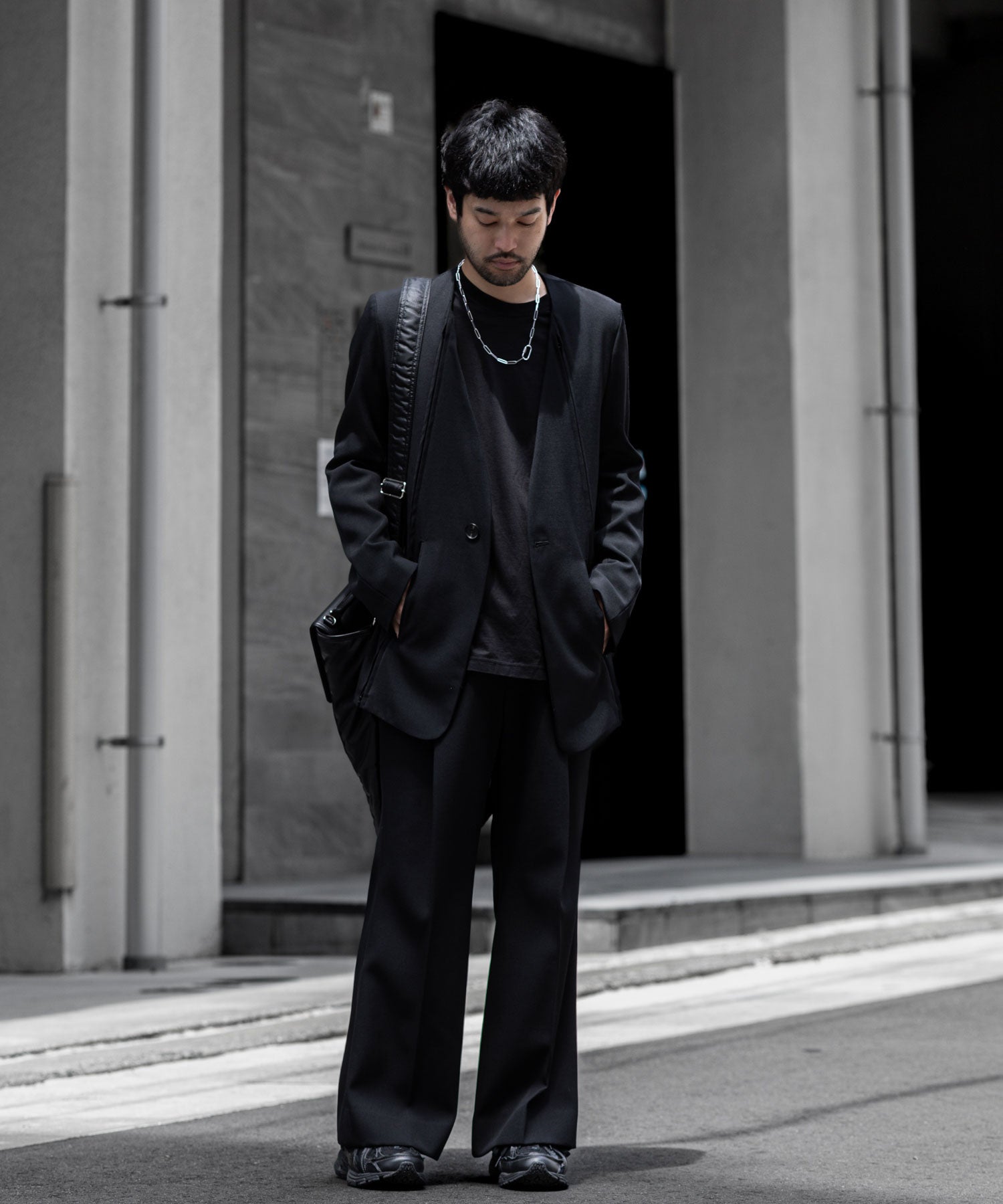 SUBLATIONS サブレーションズのHEAVY WOOL GABARDINE FLARE EASY TROUSERS - BLACKの公式通販サイトsession福岡セレクトショップ