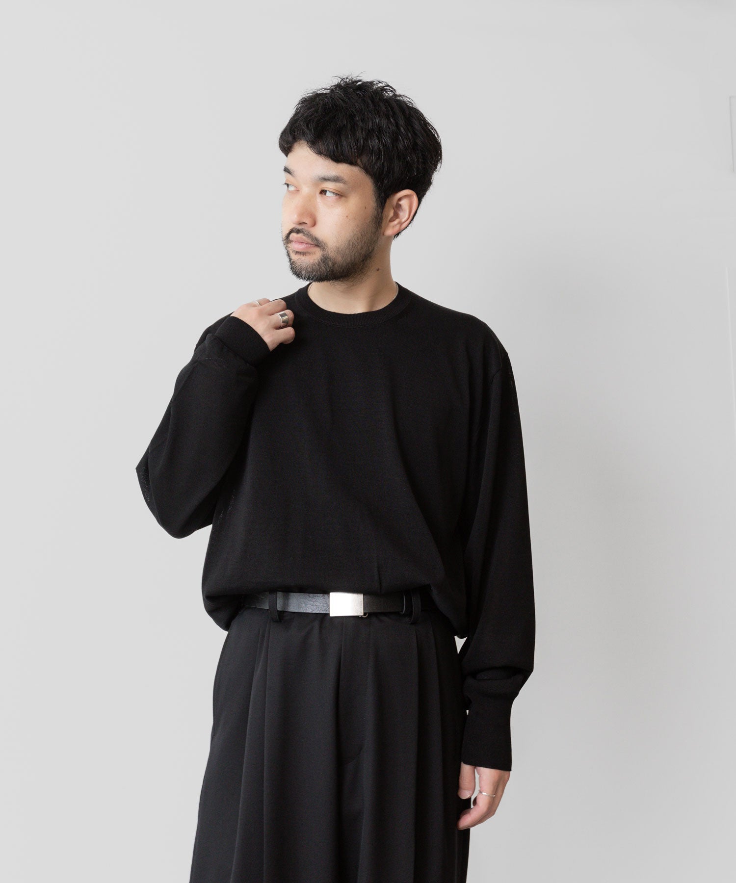 ssstein(シュタイン)の24AWコレクション WOOL SILK KNIT CREW NECK LS - BLACK 公式通販サイトsession福岡セレクトショップ