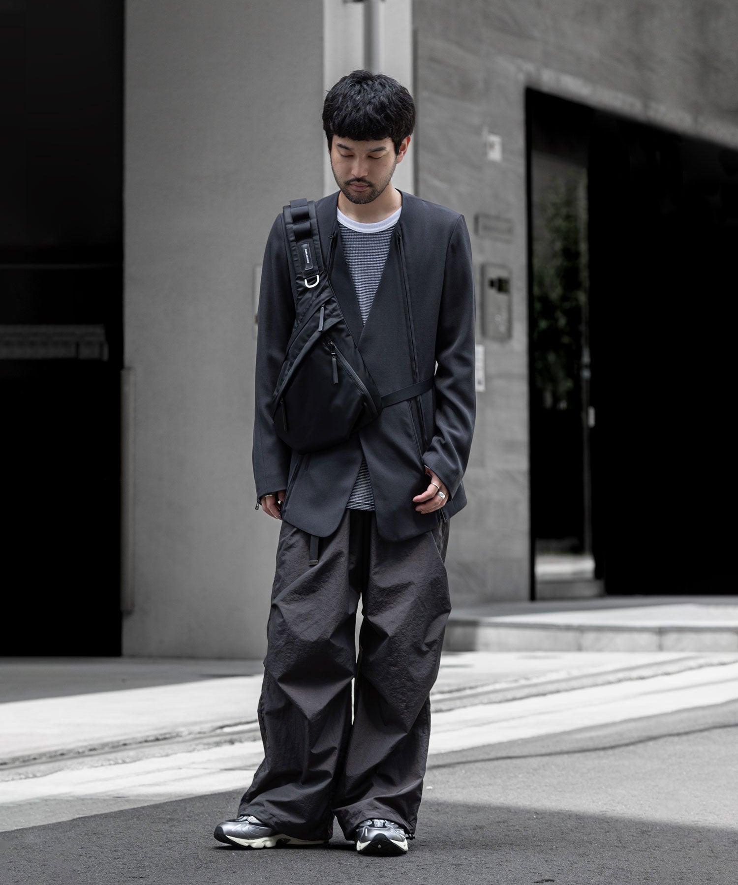 SUBLATIONS サブレーションズのHEAVY WOOL NO COLLAR PRISONER JACKET - SLATE GREYの公式通販サイトsession福岡セレクトショップ