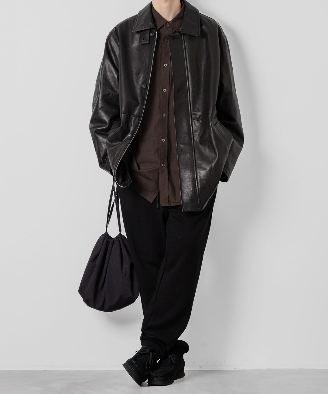 stein(シュタイン)の23AWコレクションLEATHER ZIP JACKETのBLACK 公式通販session福岡セレクトショップ