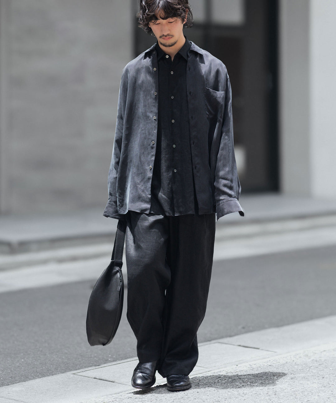 ssstein(シュタイン)のCUPRO FIBRIL OVERSIZED LS SHIRT - CHARCOALの公式通販サイトsession福岡セレクトショップ
