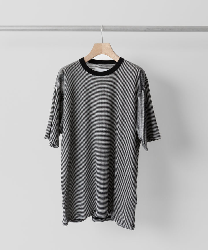 ssstein(シュタイン)の24AWコレクション STRIPED WOOL OVERSIZED SHORT SLEEVE TEE - BLACK 公式通販サイトsession福岡セレクトショップ