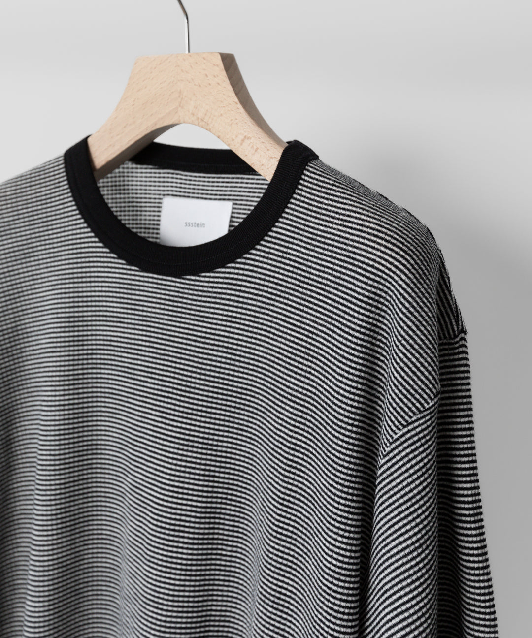 ssstein(シュタイン)の24AWコレクション STRIPED WOOL OVERSIZED SHORT SLEEVE TEE - BLACK 公式通販サイトsession福岡セレクトショップ