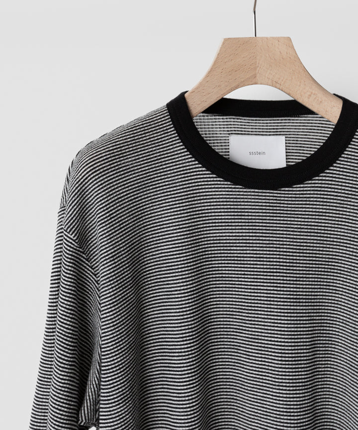 ssstein(シュタイン)の24AWコレクション STRIPED WOOL OVERSIZED SHORT SLEEVE TEE - BLACK 公式通販サイトsession福岡セレクトショップ