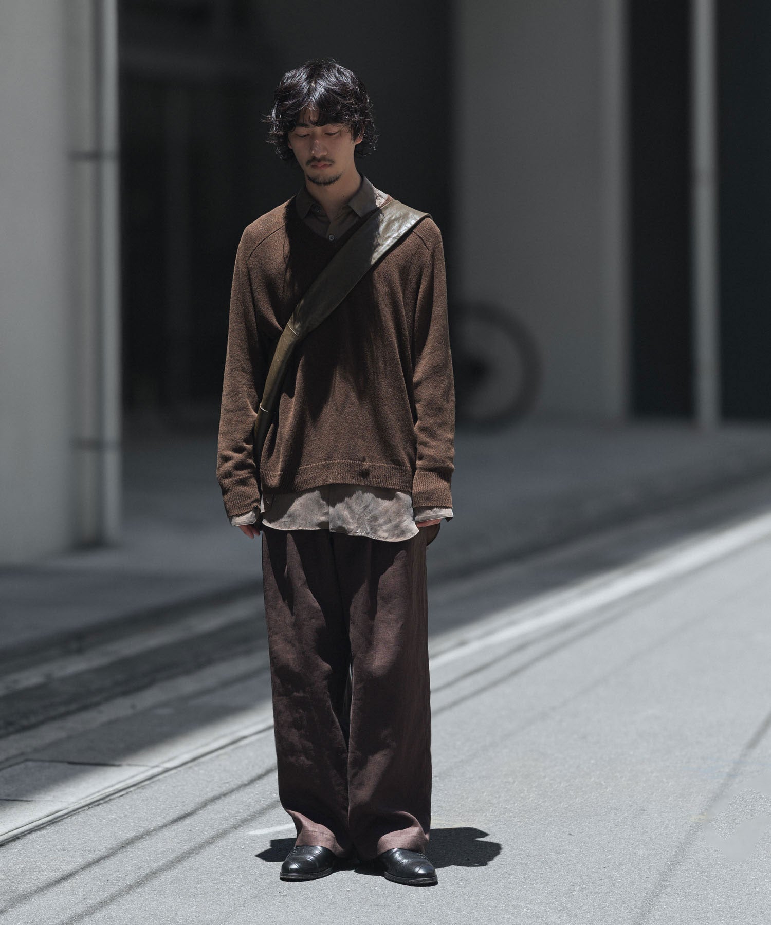 ssstein / シュタイン】LIGHT LINEN WIDE EASY TROUSERS - BROWN
