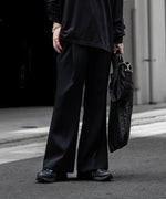 画像をギャラリービューアに読み込む, SUBLATIONS サブレーションズのHEAVY WOOL GABARDINE FLARE EASY TROUSERS - BLACKの公式通販サイトsession福岡セレクトショップ
