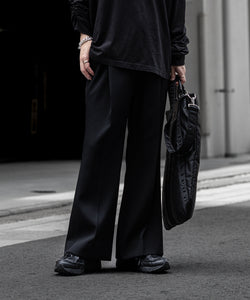 SUBLATIONS サブレーションズのHEAVY WOOL GABARDINE FLARE EASY TROUSERS - BLACKの公式通販サイトsession福岡セレクトショップ