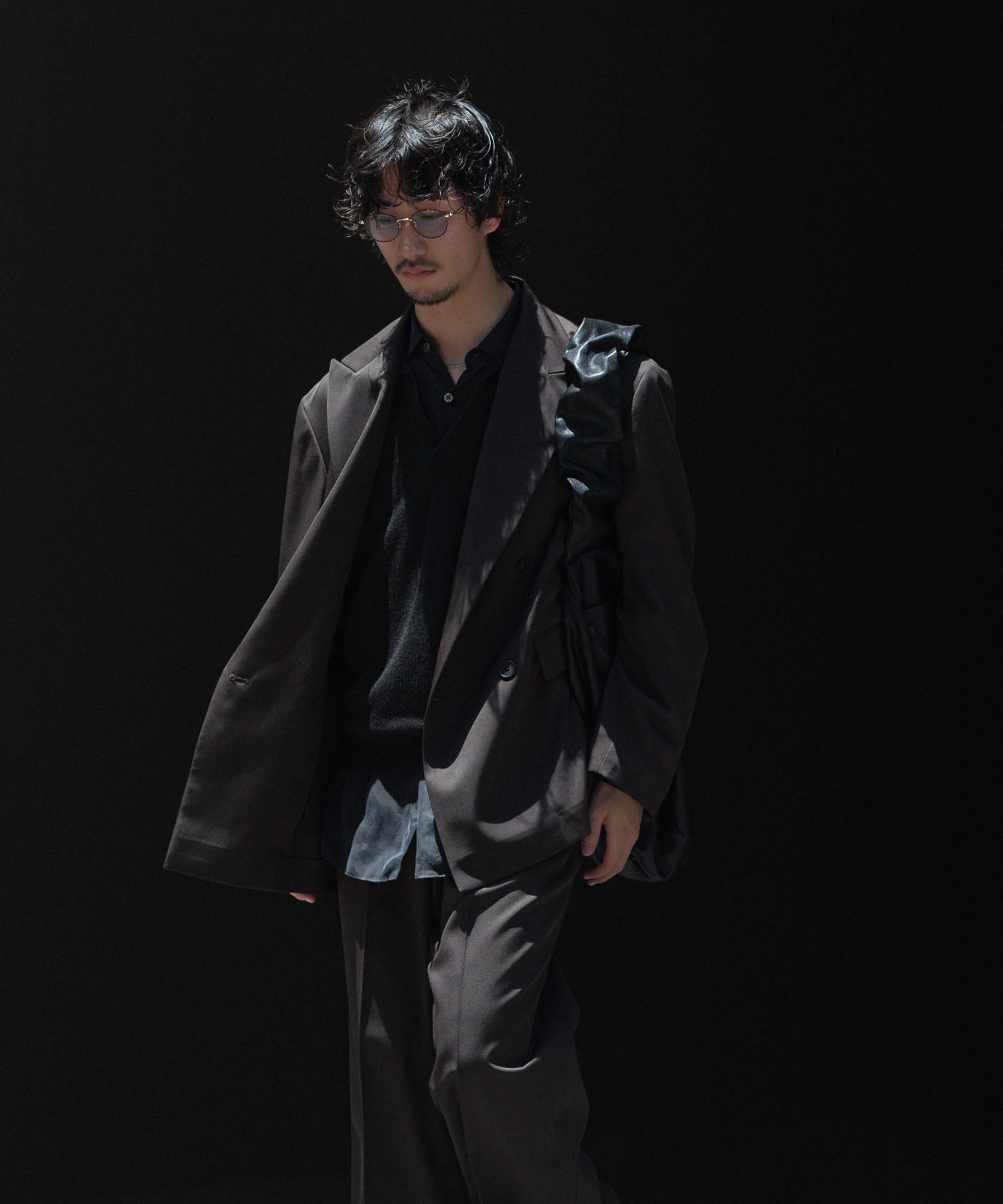 ssstein / シュタイン】PE/RAMIE KNIT SS SKIPPER - DARK CHARCOAL