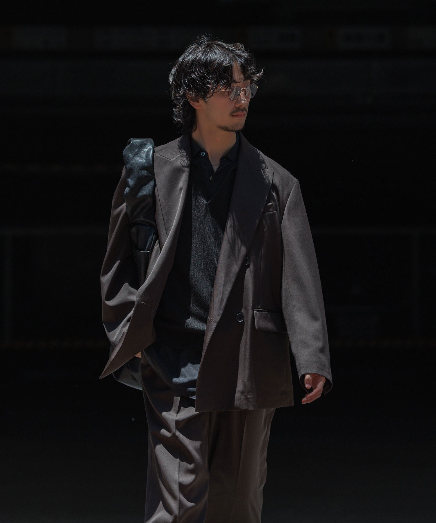 ssstein / シュタイン】DOUBLE BREASTED BLAZER - GREY KHAKI | 公式
