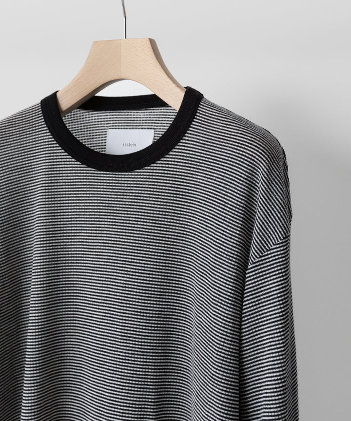 ssstein(シュタイン)の24AWコレクション STRIPED WOOL OVERSIZED LONG SLEEVE TEE - BLACK 公式通販サイトsession福岡セレクトショップ