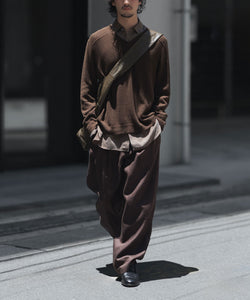 ssstein / シュタイン】LIGHT LINEN WIDE EASY TROUSERS - BROWN
