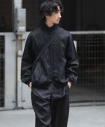 画像をギャラリービューアに読み込む, ssstein(シュタイン)の LIGHT LINEN SHIRRED LIGHT ZIP JACKET - BLACKの公式通販サイトsession福岡セレクトショップ
