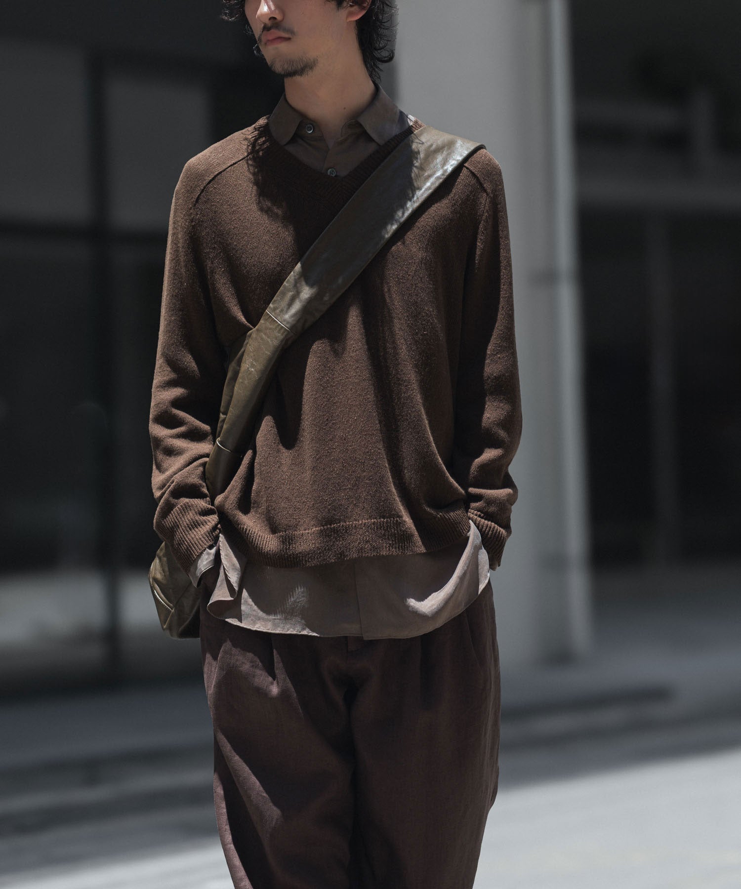ssstein / シュタイン】CUPRO FIBRIL OVERSIZED LS SHIRT - KHAKI
